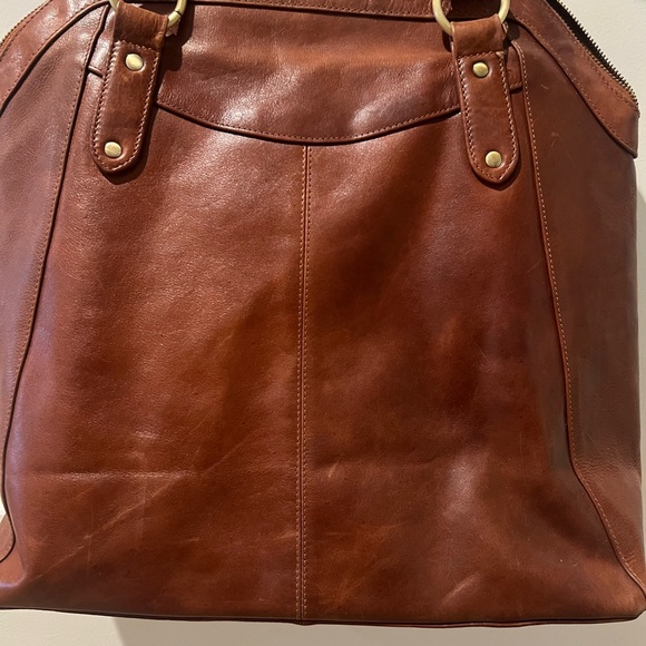Large Brown Leather Tote - Picture 8 of 9